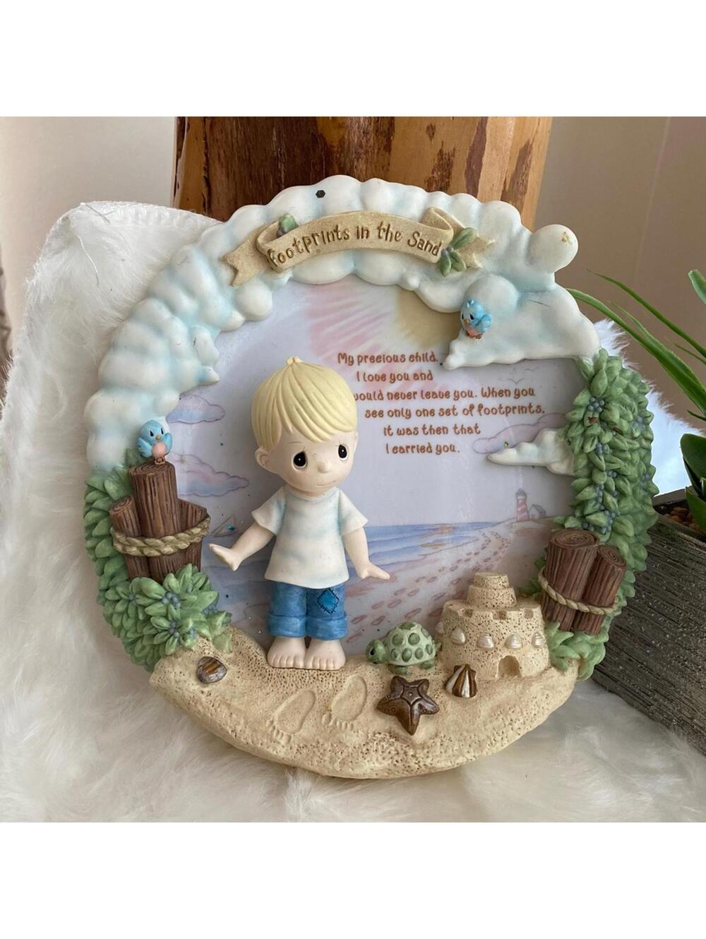 Precious Moments Footprints in the Sand Limited Edition Figurine Plate